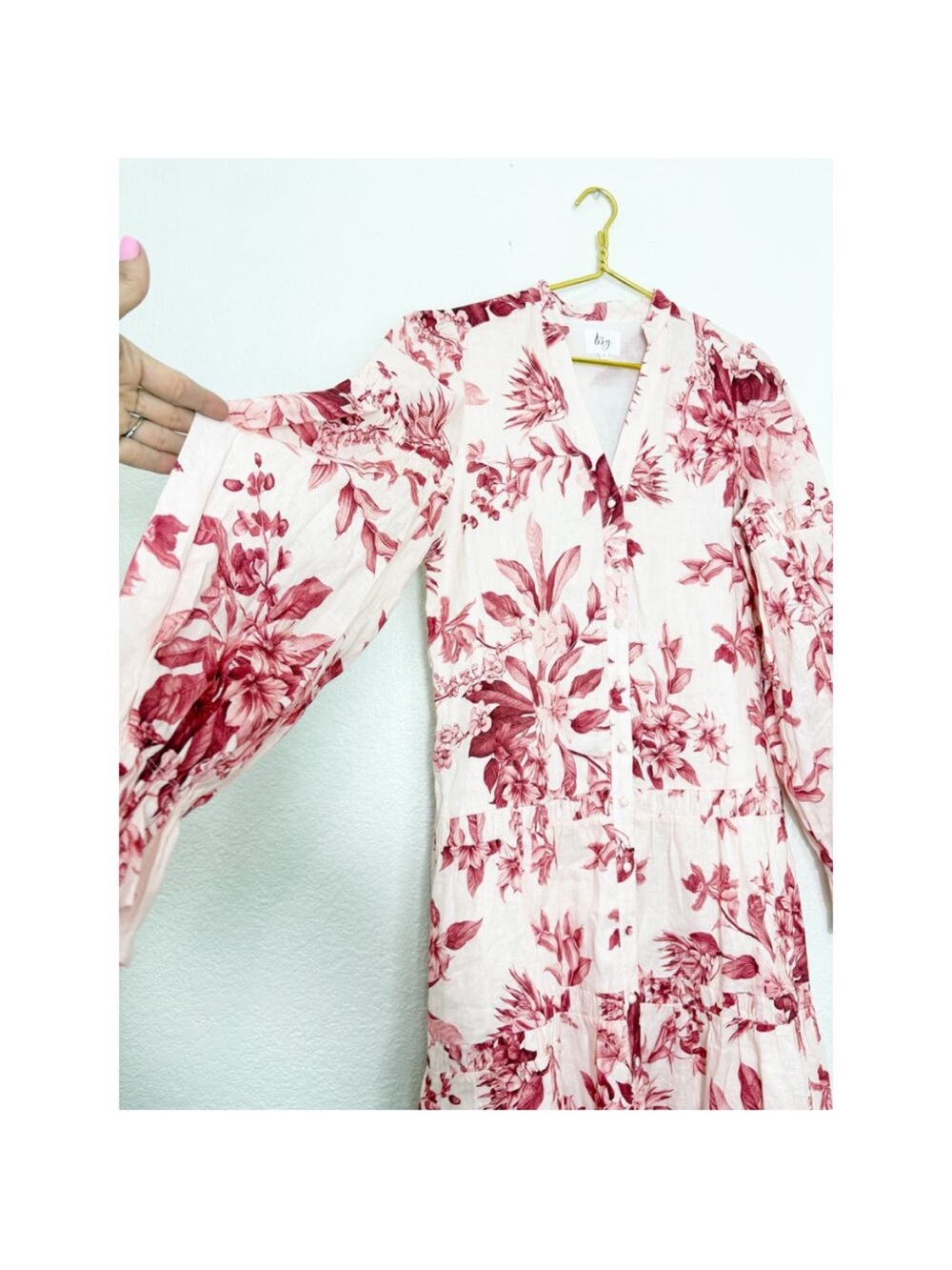 Issy Rumor Maxi Dress In Protea Size 12 Linen Floral Coquette Cottagecore Modest - Picture 7 of 12